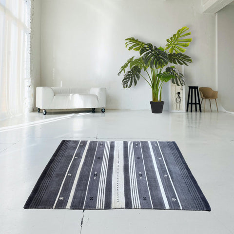 Grijs Gabbeh vloerkleed - 150x90 cm - HANDGEMAAKT