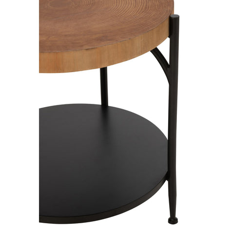 J-Line Bijzettafel Bio Mdf/Ijzer Zwart/Naturel