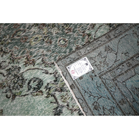 Licht groen vintage vloerkleed - 257x180 cm - HANDGEMAAKT