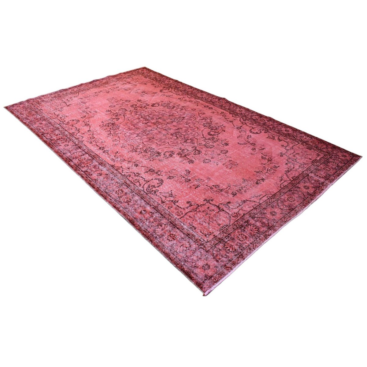 Roze vintage vloerkleed - 300x188 cm - HANDGEMAAKT