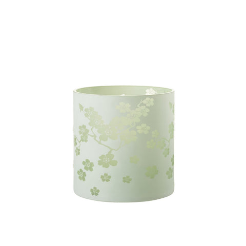 J-Line windlicht Bloemen -  glas - groen - extra large