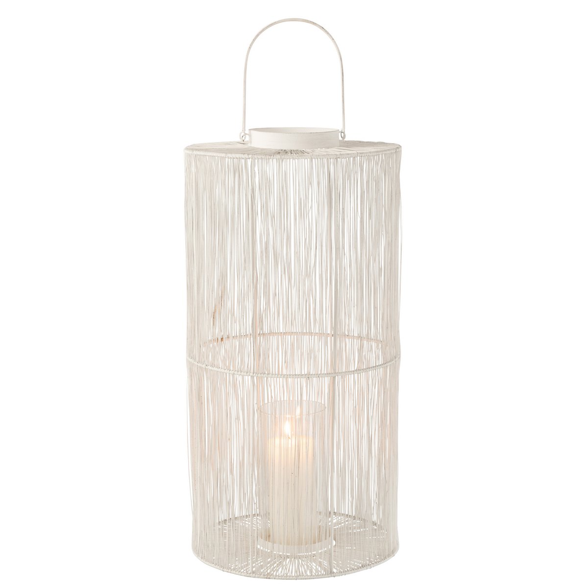 J-Line lantaarn - metaal - wit - large