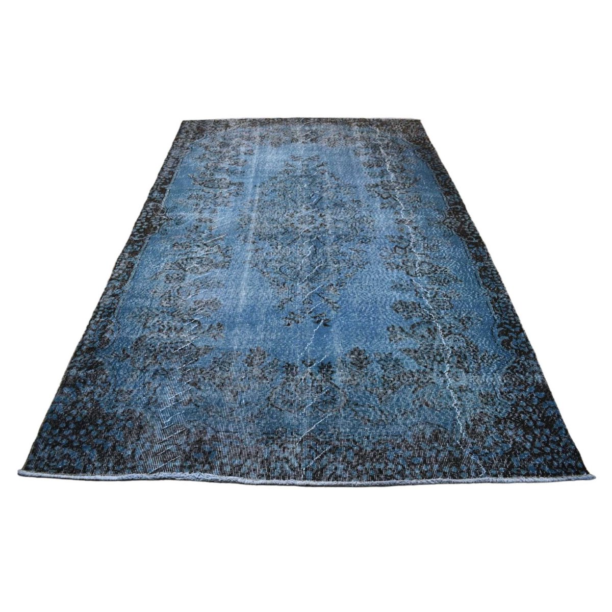 Blauw vintage vloerkleed - 270x162 cm - HANDGEMAAKT