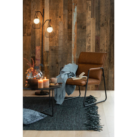 J-Line Plaid - linnen - blauwgrijs - 357 cm
