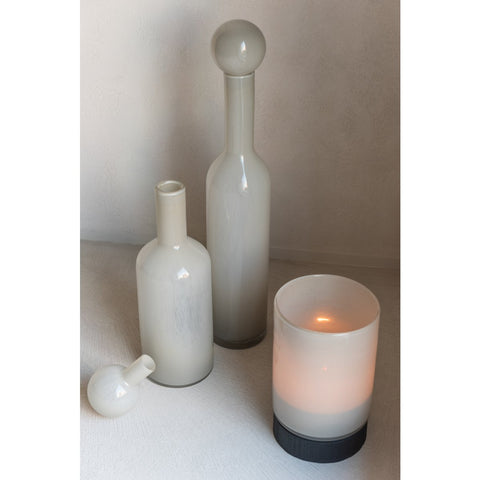 J-Line Vaas Fles+Stop Effen Glas Wit Large