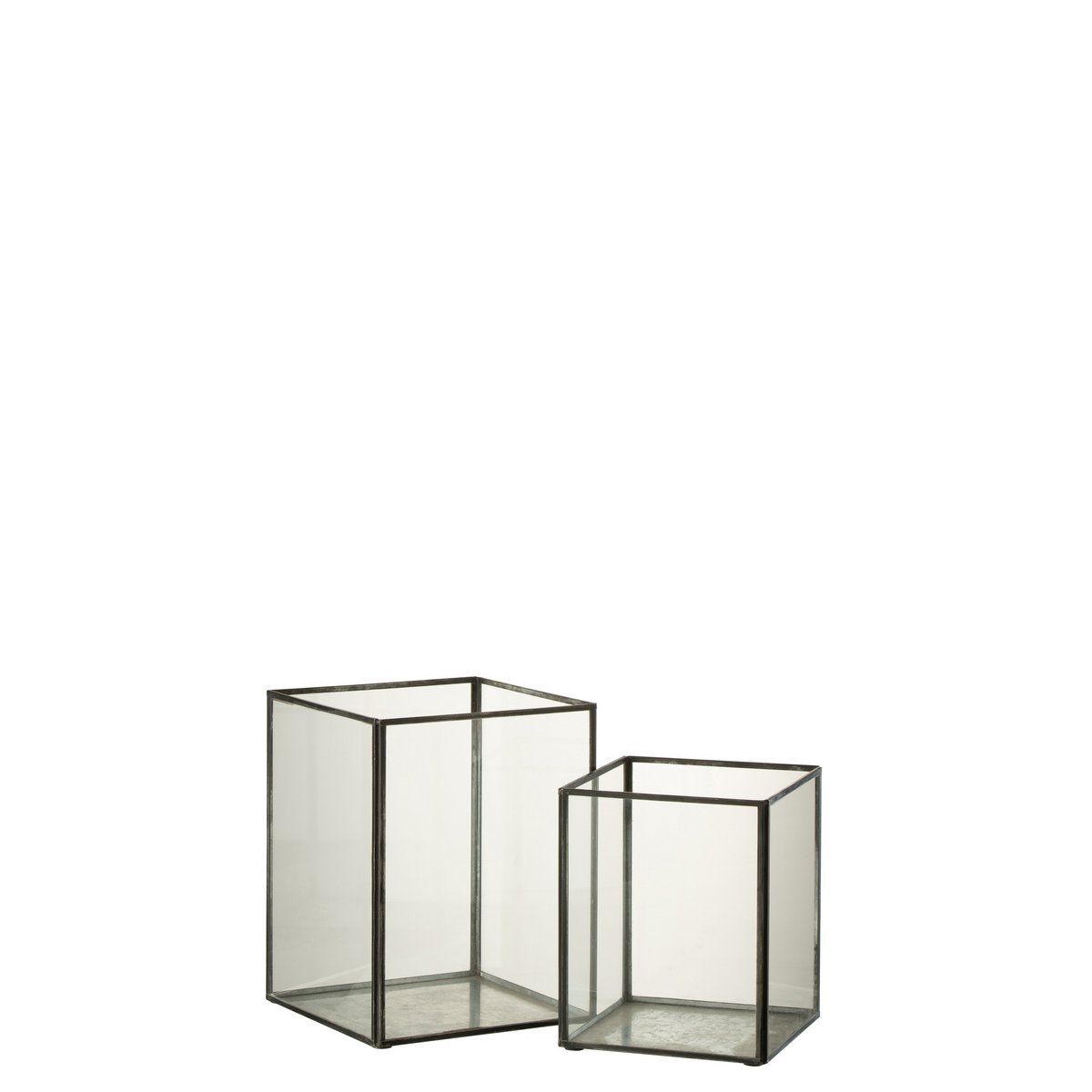 J-Line Kaarshouder - glas - zwart