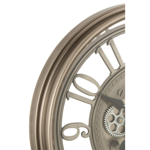 J-Line Radars Arabische Cijfers klok - metaal/ glas - brons - Ø 53 cm