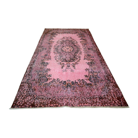 Roze vintage vloerkleed - 212x113 cm - HANDGEMAAKT