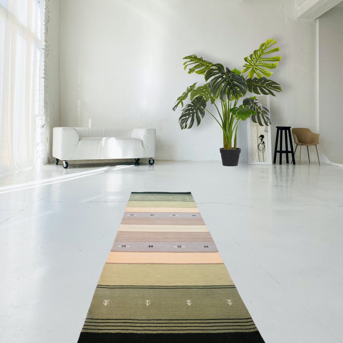 Gestreepte Gabbeh loper - 225x74 cm - HANDGEMAAKT