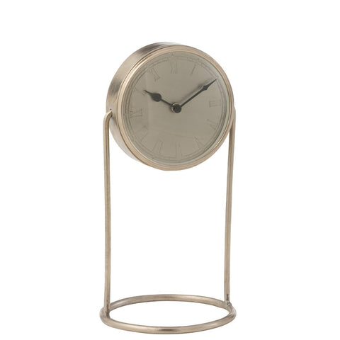 J-Line Retro klok - metaal - zilver - L - Ø 18 cm