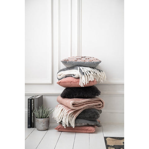 J-Line Plaid - polyester - zwart/ wit - 190 x 136 cm