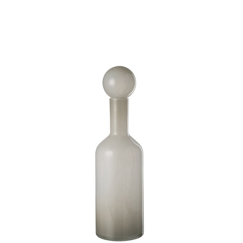 J-Line Vaas Fles+Stop Effen Glas Wit Small