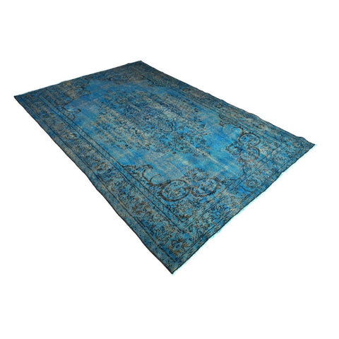 Turquoise vintage vloerkleed - 276x175 cm - HANDGEMAAKT