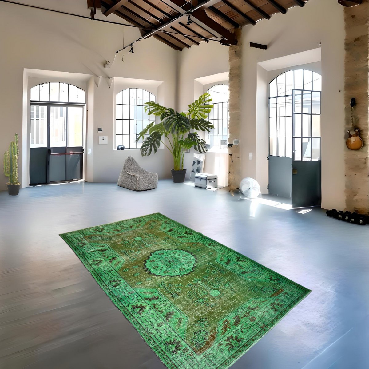 Groen vintage vloerkleed - 275x160 cm - HANDGEMAAKT Copy