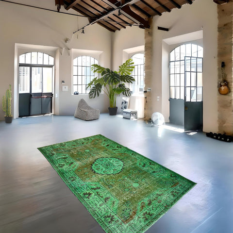 Groen vintage vloerkleed - 275x160 cm - HANDGEMAAKT Copy