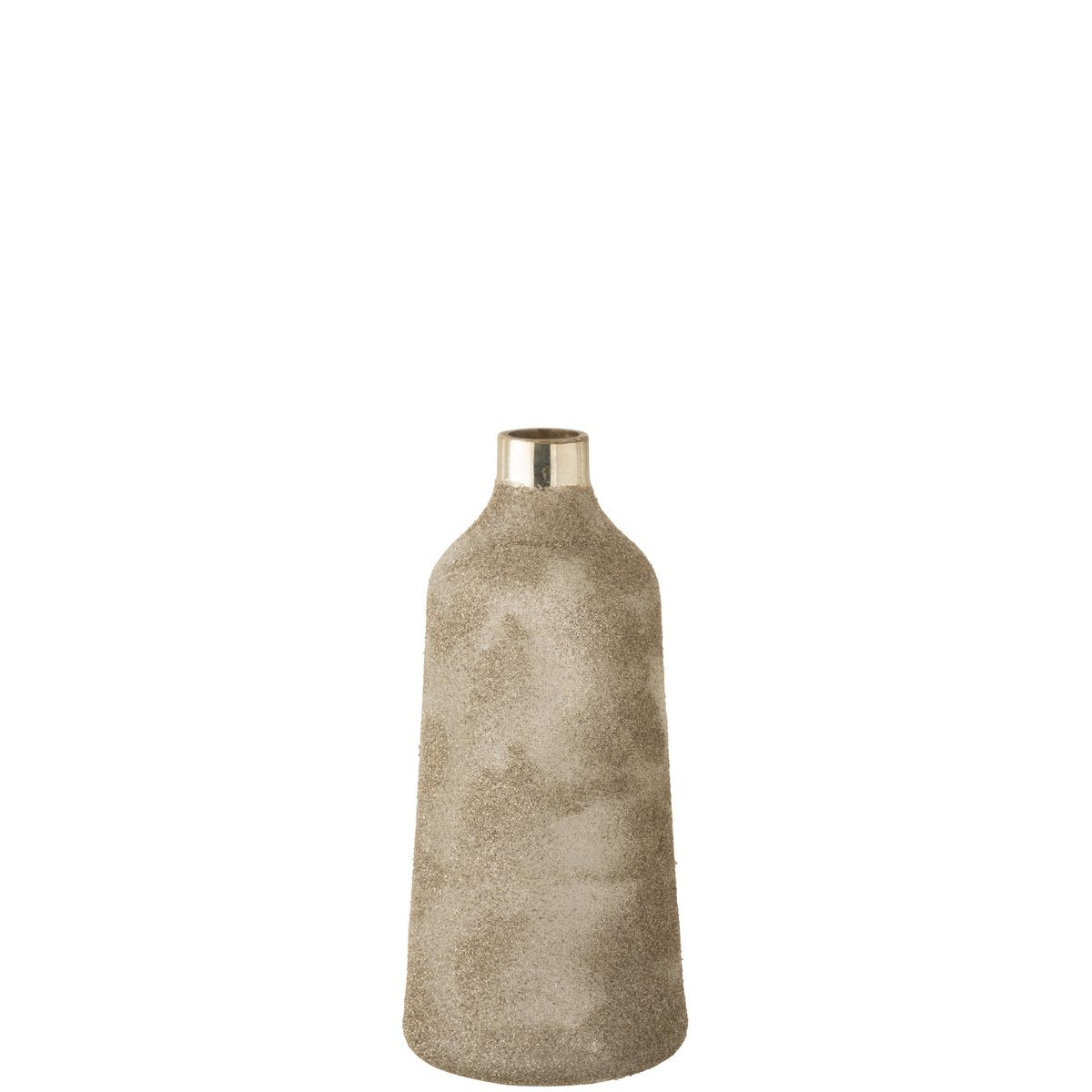 J-Line vaas Frosty Rond - glas - zilver - 49.00 cm hoog