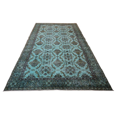Turquoise vintage vloerkleed - 298x176 cm - HANDGEMAAKT