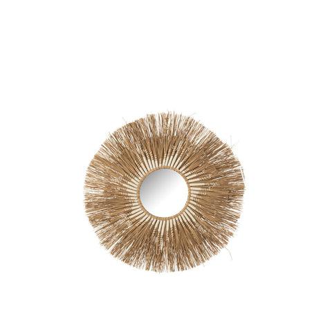 J-Line spiegel Melissa Paille - raffia - naturel/wit - small