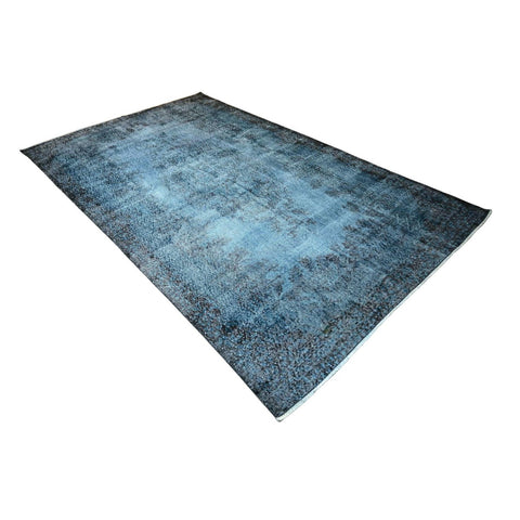 Blauw vintage vloerkleed - 295x180 cm - HANDGEMAAKT