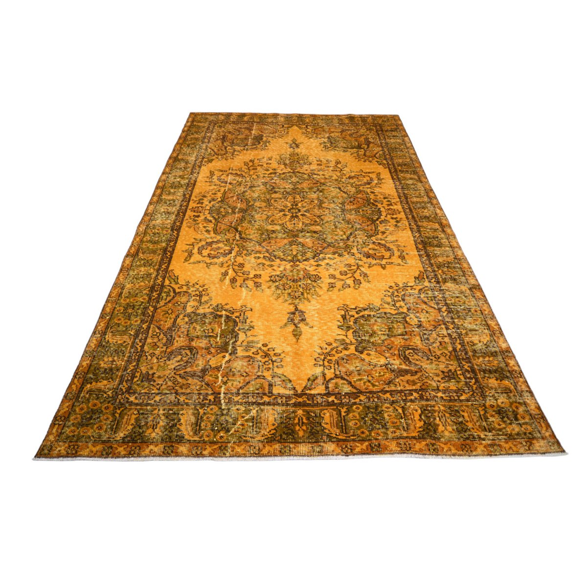 Geel vintage vloerkleed - 275x166 cm - HANDGEMAAKT