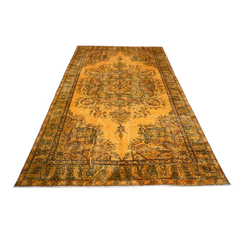 Geel vintage vloerkleed - 275x166 cm - HANDGEMAAKT